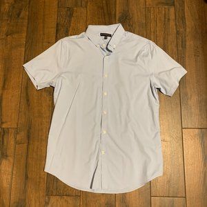 Express men's short sleeve dress shirt M light blue